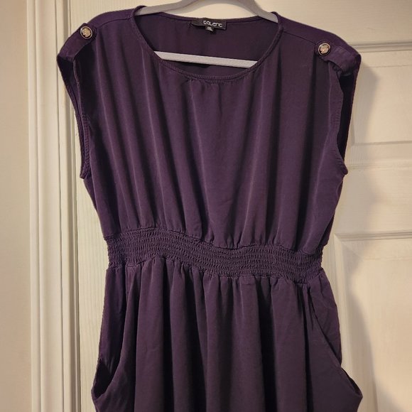 Sleeveless 1X Black Viscose Mini Dress - Picture 3 of 7